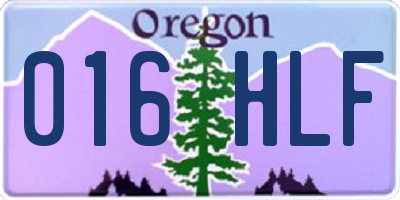 OR license plate 016HLF