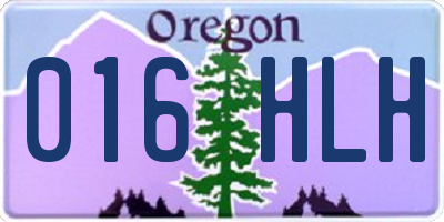 OR license plate 016HLH