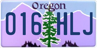 OR license plate 016HLJ