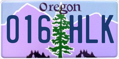 OR license plate 016HLK
