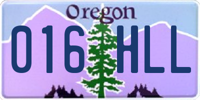 OR license plate 016HLL