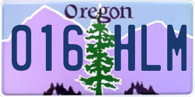 OR license plate 016HLM