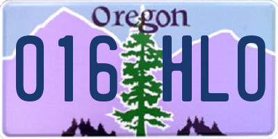 OR license plate 016HLO