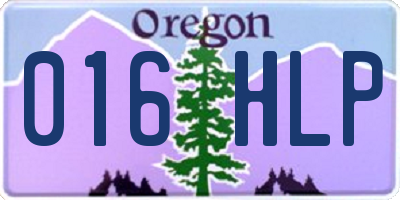 OR license plate 016HLP