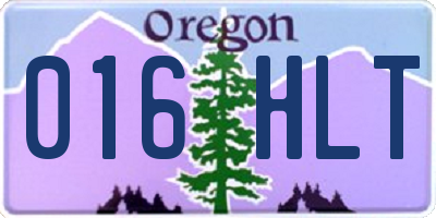 OR license plate 016HLT