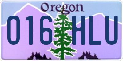 OR license plate 016HLU