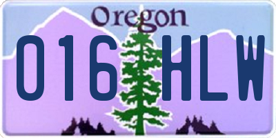 OR license plate 016HLW