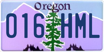 OR license plate 016HML