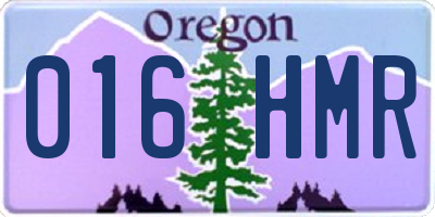 OR license plate 016HMR