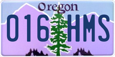 OR license plate 016HMS