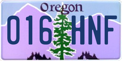 OR license plate 016HNF