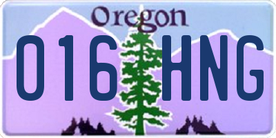 OR license plate 016HNG