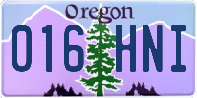 OR license plate 016HNI