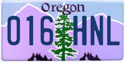 OR license plate 016HNL