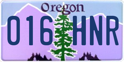 OR license plate 016HNR