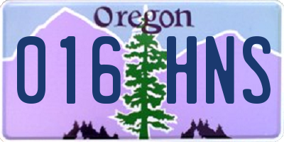OR license plate 016HNS