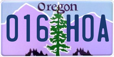 OR license plate 016HOA