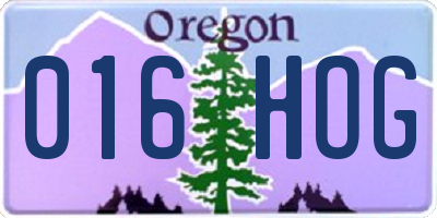 OR license plate 016HOG