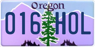 OR license plate 016HOL