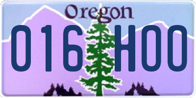 OR license plate 016HOO