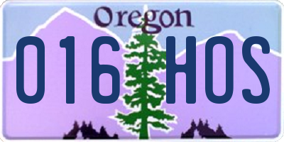 OR license plate 016HOS