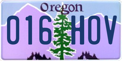 OR license plate 016HOV