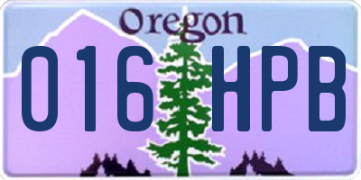 OR license plate 016HPB