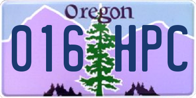 OR license plate 016HPC