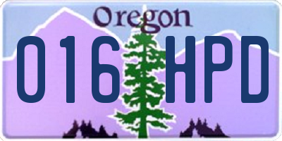 OR license plate 016HPD