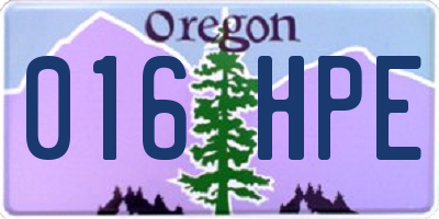 OR license plate 016HPE