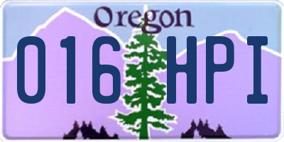 OR license plate 016HPI