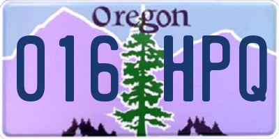 OR license plate 016HPQ