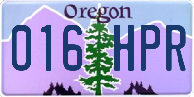 OR license plate 016HPR