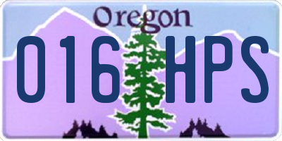 OR license plate 016HPS