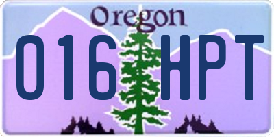 OR license plate 016HPT