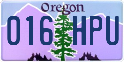 OR license plate 016HPU