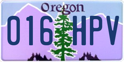 OR license plate 016HPV