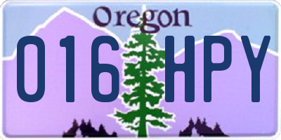 OR license plate 016HPY