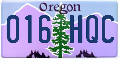 OR license plate 016HQC