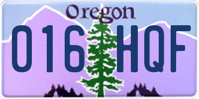 OR license plate 016HQF