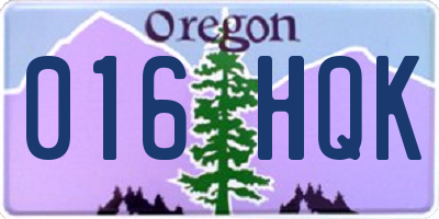 OR license plate 016HQK