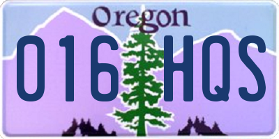 OR license plate 016HQS