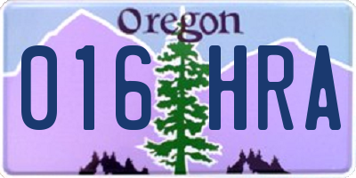 OR license plate 016HRA