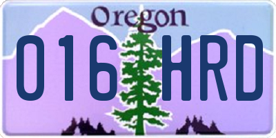 OR license plate 016HRD