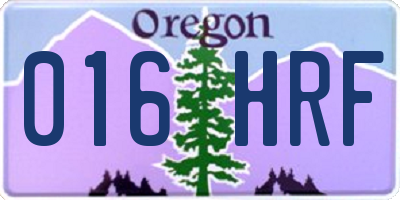 OR license plate 016HRF