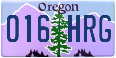 OR license plate 016HRG