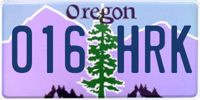 OR license plate 016HRK