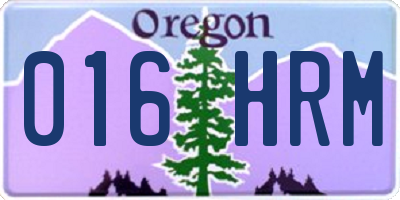 OR license plate 016HRM