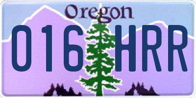 OR license plate 016HRR