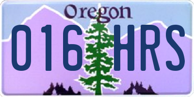 OR license plate 016HRS